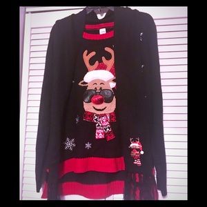 Rudolph Christmas Sweater w/Scarf, Women’s XL
